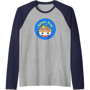 image:imageMaruchan Instant Lunch Cute Kawaii Ramen King Bowl Logo Raglan Baseball TeeNavy BlueAthletic Heather