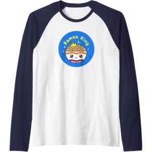 image:imageMaruchan Instant Lunch Cute Kawaii Ramen King Bowl Logo Raglan Baseball TeeNavy BlueWhite
