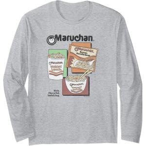 image:imageMaruchan Instant Lunch Different Presentations Panel Art Long Sleeve TShirtHeather Grey