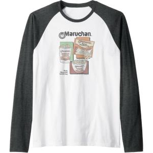 image:imageMaruchan Instant Lunch Different Presentations Panel Art Raglan Baseball TeeDark Heather GreyWhite