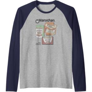 image:imageMaruchan Instant Lunch Different Presentations Panel Art Raglan Baseball TeeNavy BlueAthletic Heather