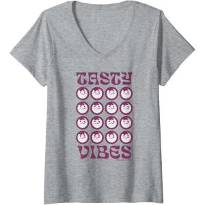image:imageMaruchan Instant Lunch Groovy Tasty Vibes Grid Logo VNeck TShirtHeather Grey