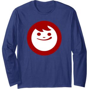 image:imageMaruchan Instant Lunch Happy Face Classic Logo Long Sleeve TShirtNavy Blue