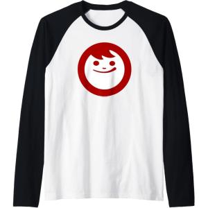 image:imageMaruchan Instant Lunch Happy Face Classic Logo Raglan Baseball TeeBlackWhite