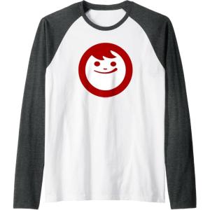 image:imageMaruchan Instant Lunch Happy Face Classic Logo Raglan Baseball TeeDark Heather GreyWhite