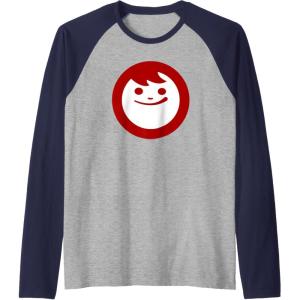 image:imageMaruchan Instant Lunch Happy Face Classic Logo Raglan Baseball TeeNavy BlueAthletic Heather