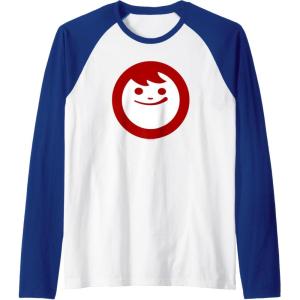 image:imageMaruchan Instant Lunch Happy Face Classic Logo Raglan Baseball TeeRoyal BlueWhite