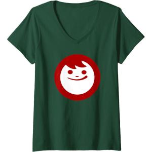 image:imageMaruchan Instant Lunch Happy Face Classic Logo VNeck TShirtDark Green