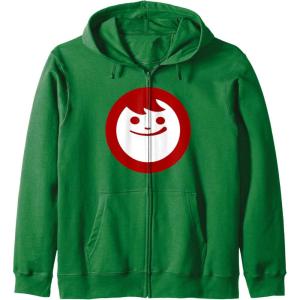 image:imageMaruchan Instant Lunch Happy Face Classic Logo Zip HoodieDark Green