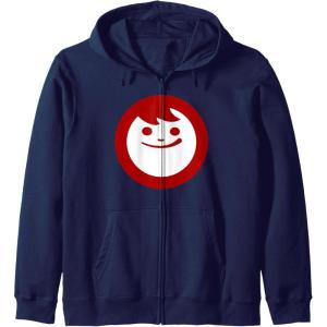 image:imageMaruchan Instant Lunch Happy Face Classic Logo Zip HoodieNavy Blue