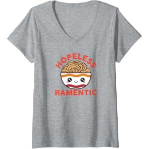 image:imageMaruchan Instant Lunch Hopeless Ramentic Cute Bowl VNeck TShirtHeather Grey