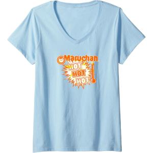 image:imageMaruchan Instant Lunch Hot Hot Hot Thermometer Logo VNeck TShirtBaby Blue