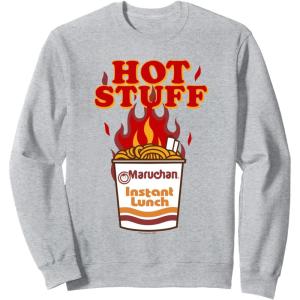 image:imageMaruchan Instant Lunch Hot Stuff Flaming Noodles Retro Shot SweatshirtHeather Grey