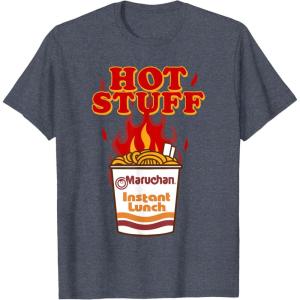 image:imageMaruchan Instant Lunch Hot Stuff Flaming Noodles Retro Shot TShirtHeather Blue