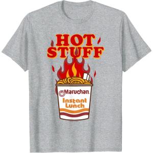 image:imageMaruchan Instant Lunch Hot Stuff Flaming Noodles Retro Shot TShirtHeather Grey