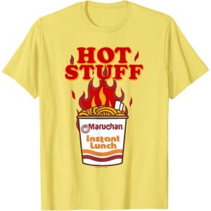 image:imageMaruchan Instant Lunch Hot Stuff Flaming Noodles Retro Shot TShirtLemon Yellow