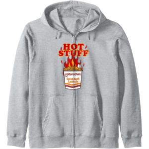 image:imageMaruchan Instant Lunch Hot Stuff Flaming Noodles Retro Shot Zip HoodieHeather Grey