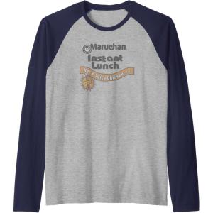 image:imageMaruchan Instant Lunch Hot amp Spicy Chicken Flavor Logo Raglan Baseball TeeNavy BlueAthletic Heather