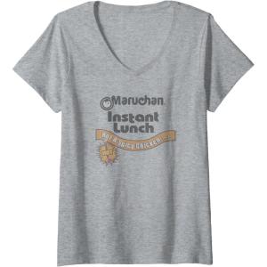 image:imageMaruchan Instant Lunch Hot amp Spicy Chicken Flavor Logo VNeck TShirtHeather Grey