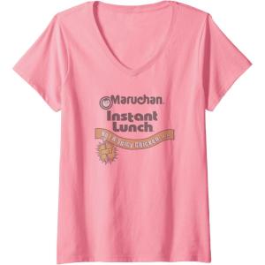 image:imageMaruchan Instant Lunch Hot amp Spicy Chicken Flavor Logo VNeck TShirtPink