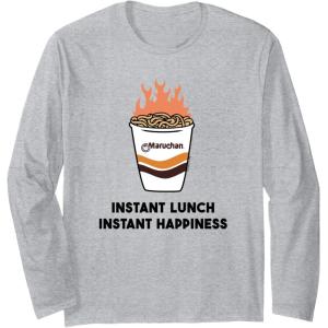 image:imageMaruchan Instant Lunch Instant Happiness Fiery Noodles Long Sleeve TShirtHeather Grey