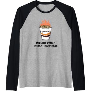 image:imageMaruchan Instant Lunch Instant Happiness Fiery Noodles Raglan Baseball TeeBlackAthletic Heather