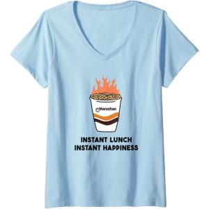image:imageMaruchan Instant Lunch Instant Happiness Fiery Noodles VNeck TShirtBaby Blue
