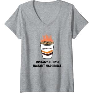 image:imageMaruchan Instant Lunch Instant Happiness Fiery Noodles VNeck TShirtHeather Grey