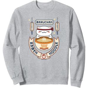 image:imageMaruchan Instant Lunch Kawaii Cat Ramen Noodle Bowl SweatshirtHeather Grey