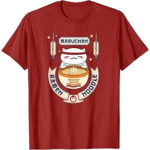 image:imageMaruchan Instant Lunch Kawaii Cat Ramen Noodle Bowl TShirtCranberry Red