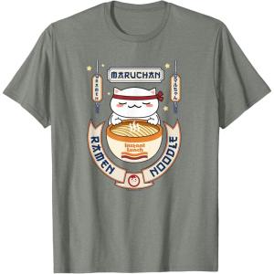 image:imageMaruchan Instant Lunch Kawaii Cat Ramen Noodle Bowl TShirtOlive Heather