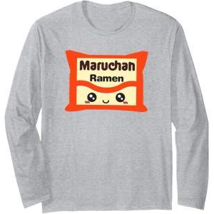 image:imageMaruchan Instant Lunch Kawaii Cute Package Logo Long Sleeve TShirtHeather Grey