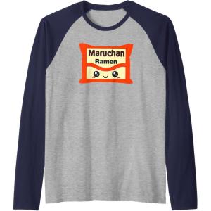 image:imageMaruchan Instant Lunch Kawaii Cute Package Logo Raglan Baseball TeeNavy BlueAthletic Heather