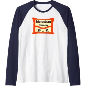 image:imageMaruchan Instant Lunch Kawaii Cute Package Logo Raglan Baseball TeeNavy BlueWhite