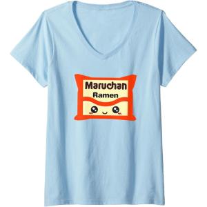image:imageMaruchan Instant Lunch Kawaii Cute Package Logo VNeck TShirtBaby Blue