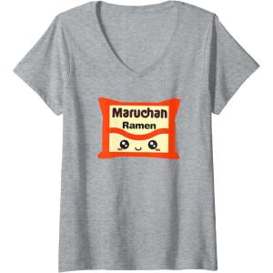 image:imageMaruchan Instant Lunch Kawaii Cute Package Logo VNeck TShirtHeather Grey