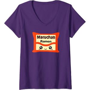image:imageMaruchan Instant Lunch Kawaii Cute Package Logo VNeck TShirtPurple