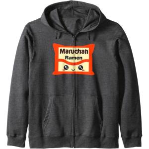 image:imageMaruchan Instant Lunch Kawaii Cute Package Logo Zip HoodieDark Heather Grey