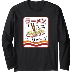 image:imageMaruchan Instant Lunch Kawaii Katakana Ramen Bowl Portrait Long Sleeve TShirtBlack