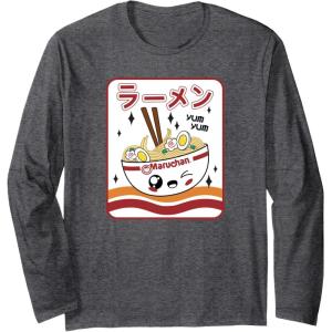 image:imageMaruchan Instant Lunch Kawaii Katakana Ramen Bowl Portrait Long Sleeve TShirtDark Heather Grey