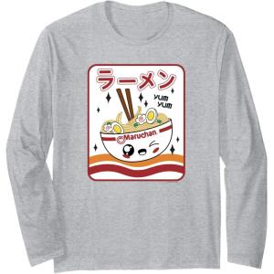 image:imageMaruchan Instant Lunch Kawaii Katakana Ramen Bowl Portrait Long Sleeve TShirtHeather Grey
