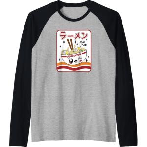 image:imageMaruchan Instant Lunch Kawaii Katakana Ramen Bowl Portrait Raglan Baseball TeeBlackAthletic Heather