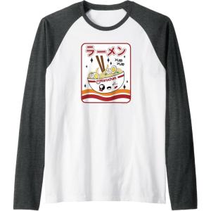 image:imageMaruchan Instant Lunch Kawaii Katakana Ramen Bowl Portrait Raglan Baseball TeeDark Heather GreyWhite