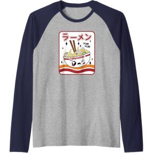 image:imageMaruchan Instant Lunch Kawaii Katakana Ramen Bowl Portrait Raglan Baseball TeeNavy BlueAthletic Heather
