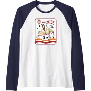 image:imageMaruchan Instant Lunch Kawaii Katakana Ramen Bowl Portrait Raglan Baseball TeeNavy BlueWhite