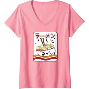 image:imageMaruchan Instant Lunch Kawaii Katakana Ramen Bowl Portrait VNeck TShirtPink