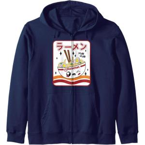 image:imageMaruchan Instant Lunch Kawaii Katakana Ramen Bowl Portrait Zip HoodieNavy Blue