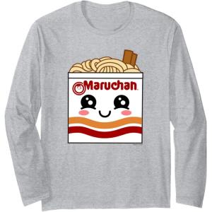 image:imageMaruchan Instant Lunch Kawaii Ramen Cup Logo Long Sleeve TShirtHeather Grey