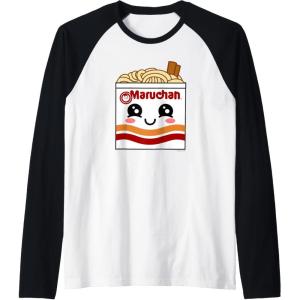 image:imageMaruchan Instant Lunch Kawaii Ramen Cup Logo Raglan Baseball TeeBlackWhite