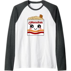image:imageMaruchan Instant Lunch Kawaii Ramen Cup Logo Raglan Baseball TeeDark Heather GreyWhite